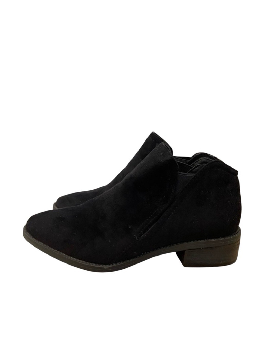 Steve Madden ankle boots black vegan leather chunky heeled cowgirl style 37